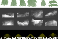 15大类笔刷PSD素材合集 植物 人物 特效笔刷