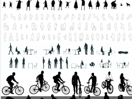 黑色剪影人物素材大礼包