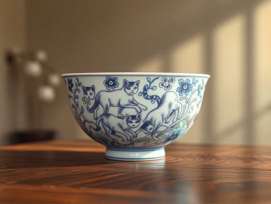 传世猫碗 艾宝良